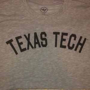 Gray “Texas Tech” T-shirt with black sleeves